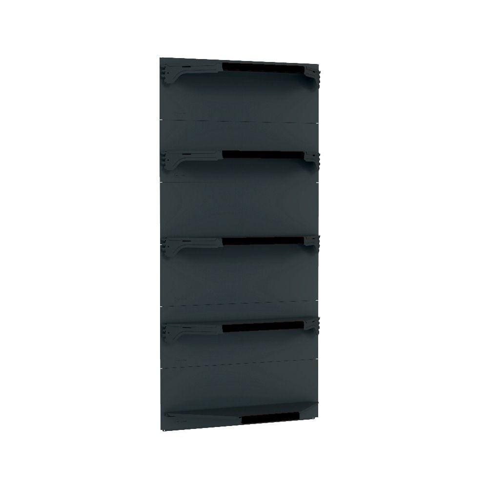 Kit 5 Bandejas Para Gondola Canto 202 Fit 40/60 Preto Pe Pre