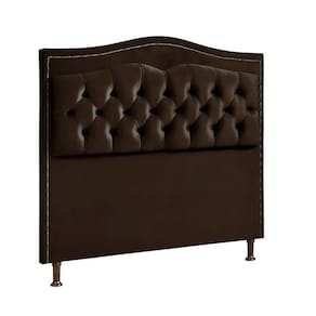 Cabeceira Estofada Holanda 1,60 2.0 Queen Veludo Speciale Home Marrom Chocolate