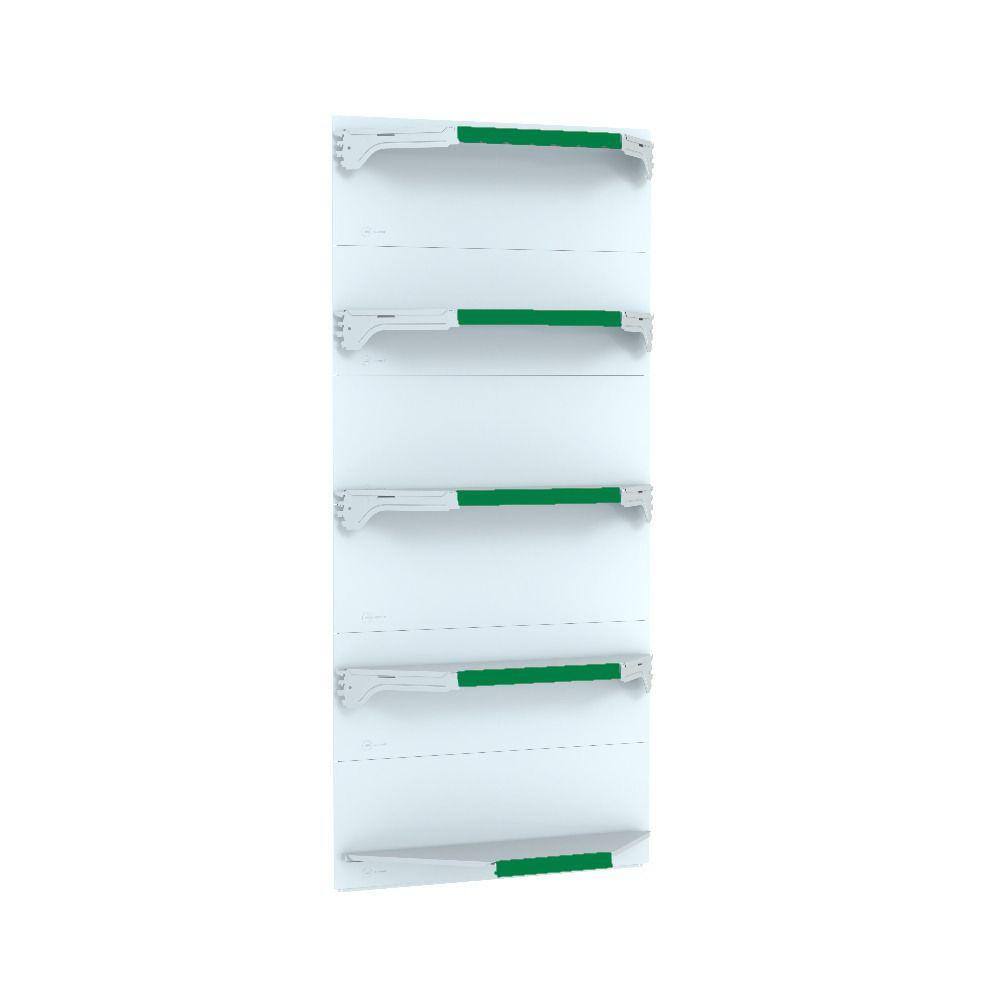 Kit 5 Bandejas Para Gondola Canto 202 Fit 40/60 Branco Pe Ve