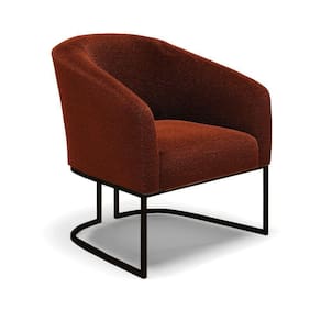 Poltrona Stella Bouclê Terra Base Metálica Industrial Preto - D\`rossi