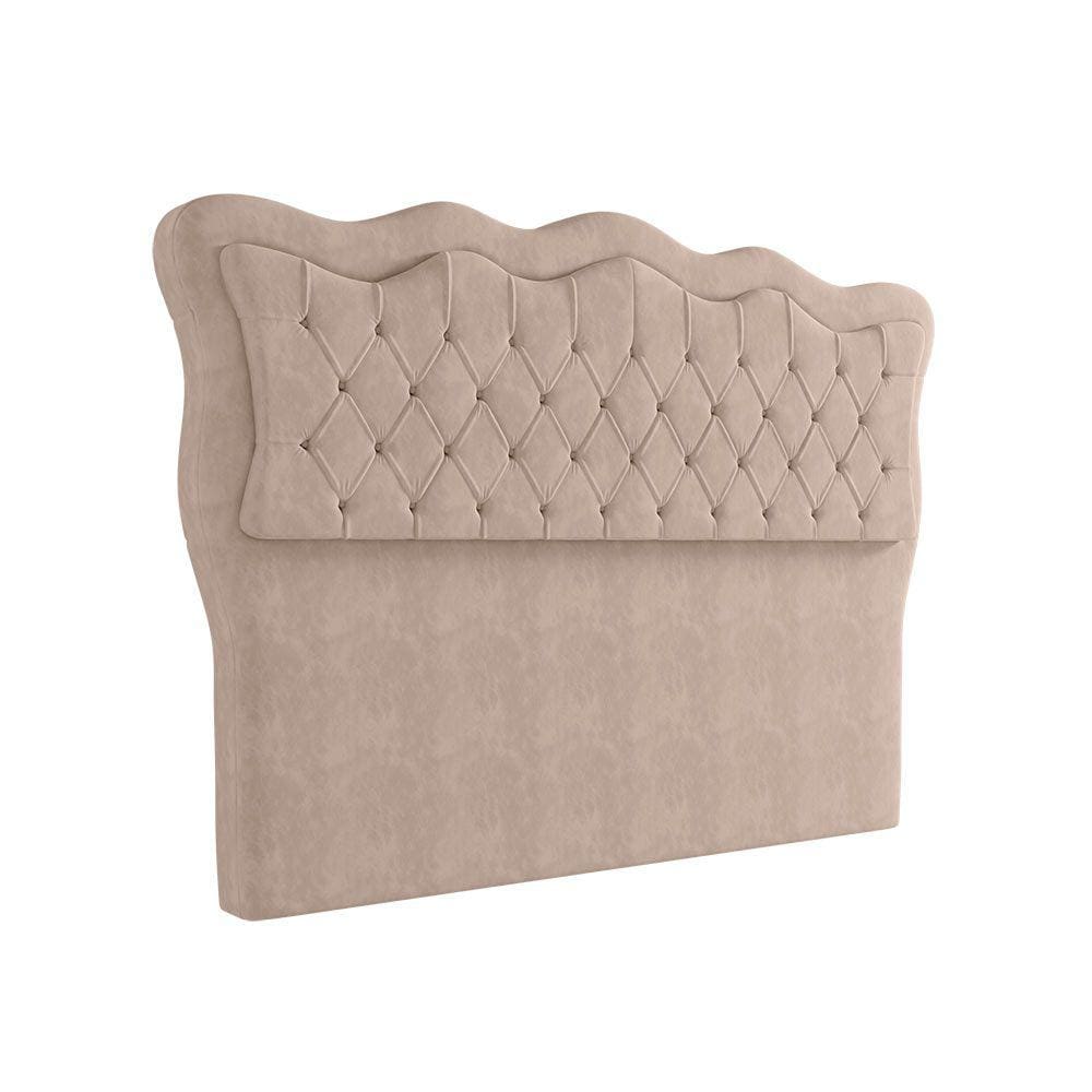 Cabeceira Para Cama Box Solteiro 90 cm Eliza Veludo Bege I02 - D`Rossi