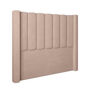 Cabeceira Para Cama Box Solteiro 90 cm Rania Veludo Bege I02 - D`Rossi