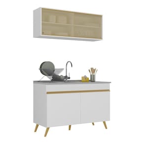 Armário de Cozinha Compacta 2 peças Veneza Multimóveis MP2140.156 Branco