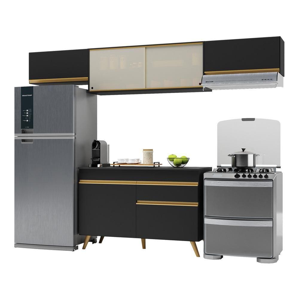 Armário de Cozinha Compacta Multimóveis Veneza GB FG3698 Preta