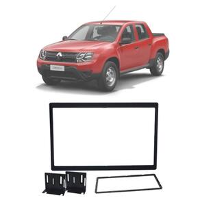 Moldura 2 Din Fiamon Renault Duster Oroch 2018-2021 Preta