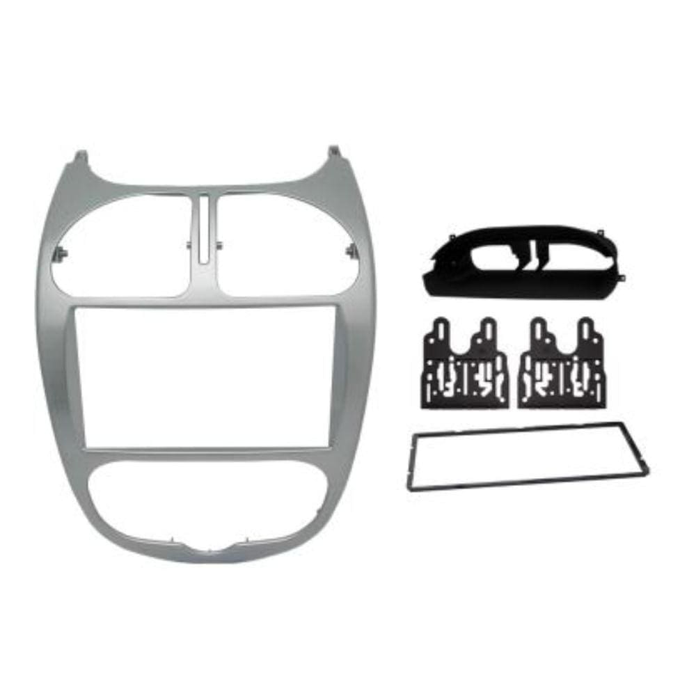 Moldura Fiamon 2 Din Prata 4274 para Peugeot de 2004 á 2008