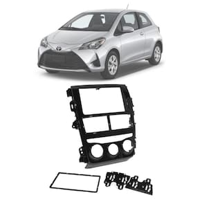 Moldura 2 Din Fiamon Yaris - Ar Analógico 18-20 Black Piano