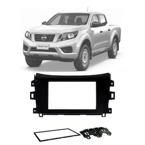 Moldura 2 Din Fiamon Nissan Frontier 2017 até 2021 Black Piano
