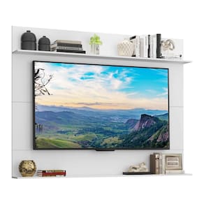 Painel com Suporte TV 65" e Prateleiras Amsterdã Classic Multimóveis Branco