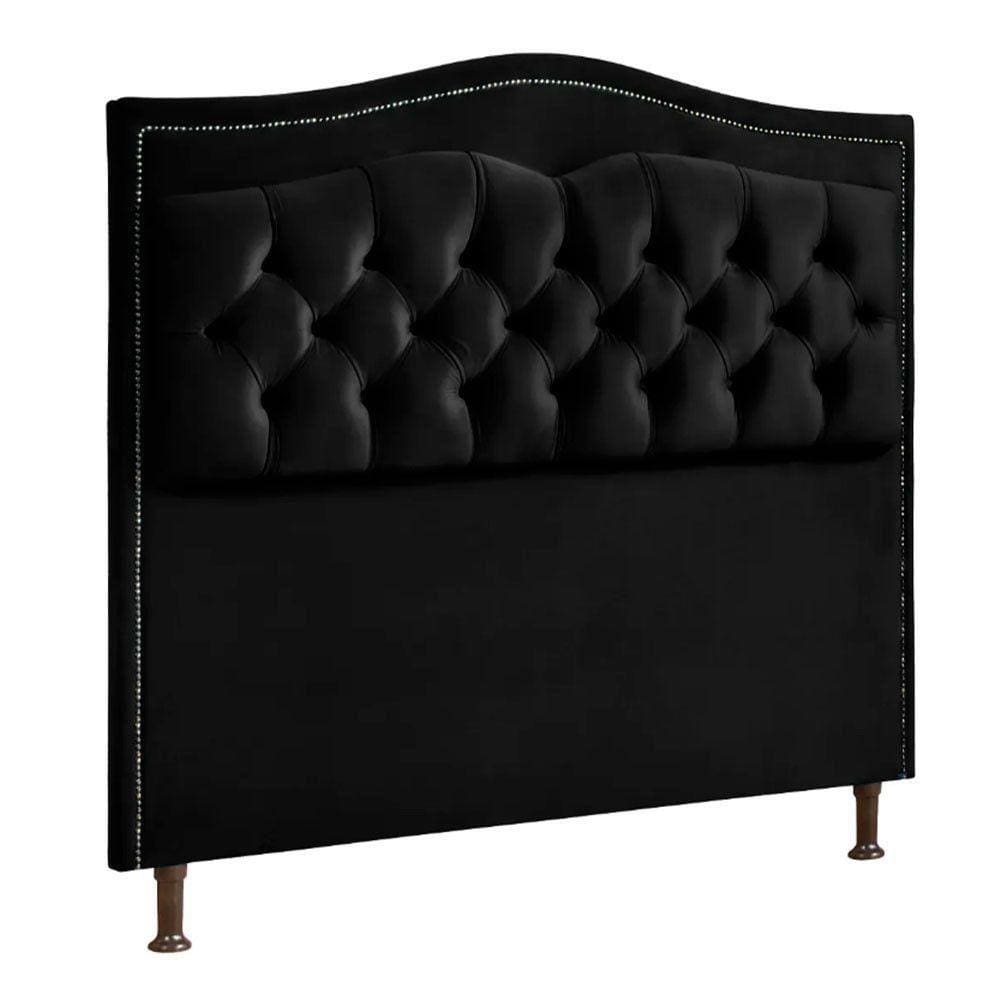 Cabeceira Estofada Holanda 1,60 2.0 Queen Veludo Speciale Home Preto