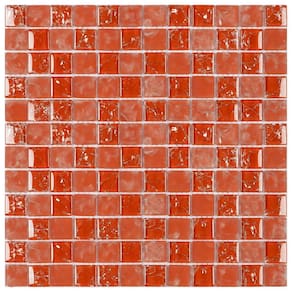 Pastilha de Vidro Ice Glass Mosaic 30cmx30cm Placas Laranja