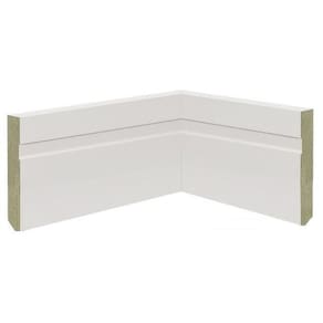 Rodapé de MDF 10cm x 15mm x 2.20m Revestido Frisado Casablanca Branco