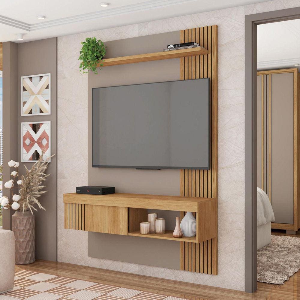 Painel para Tv até 50 Polegadas Safira Buriti/Cinza