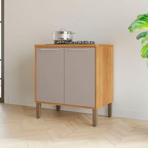 Balcão para Cooktop 2 Portas Paris Cinamomo/Off White