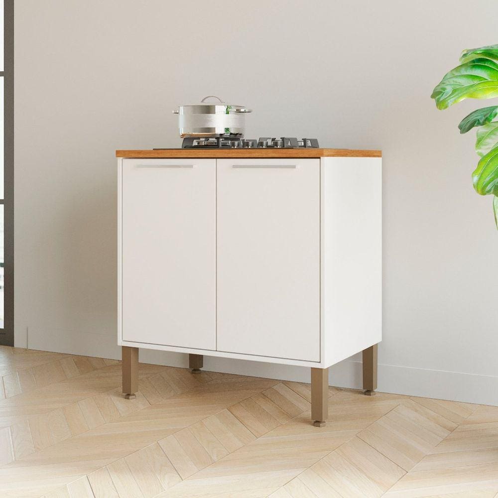 Balcão para Cooktop 2 Portas Paris Branco