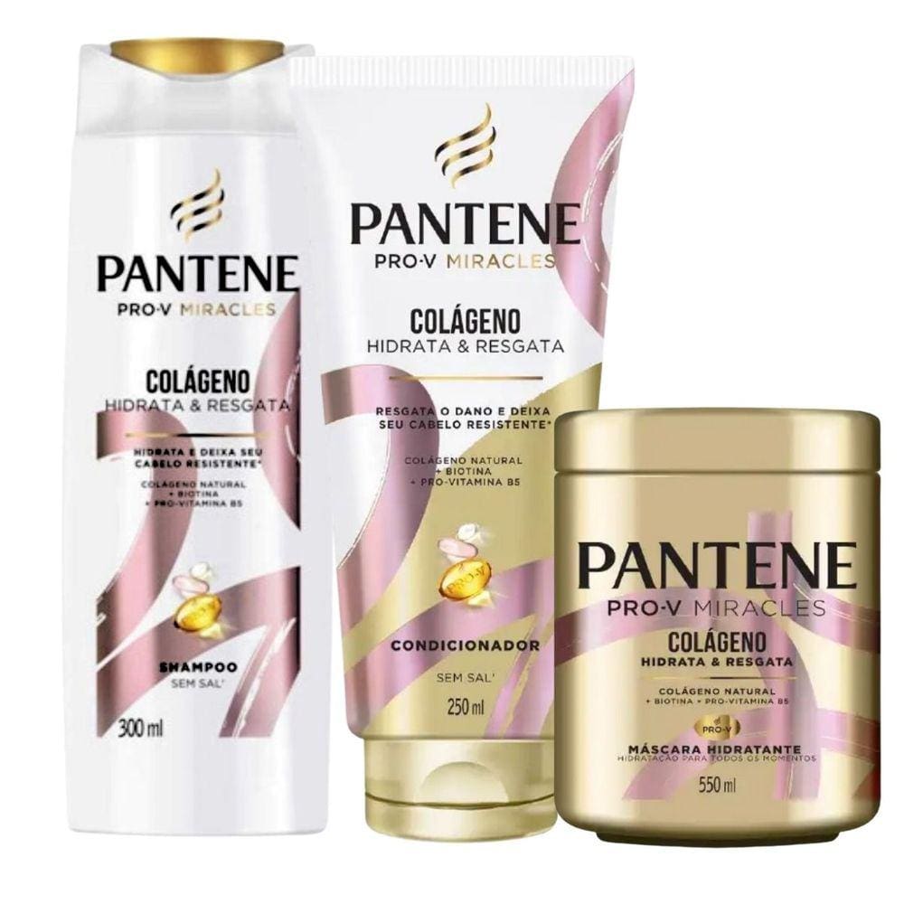 Kit Pantene Colágeno Hidrata e Resgata Com 3