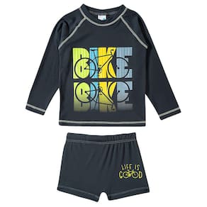 Conjunto Praia Infantil Bike Camuflada Cinza Tip Top