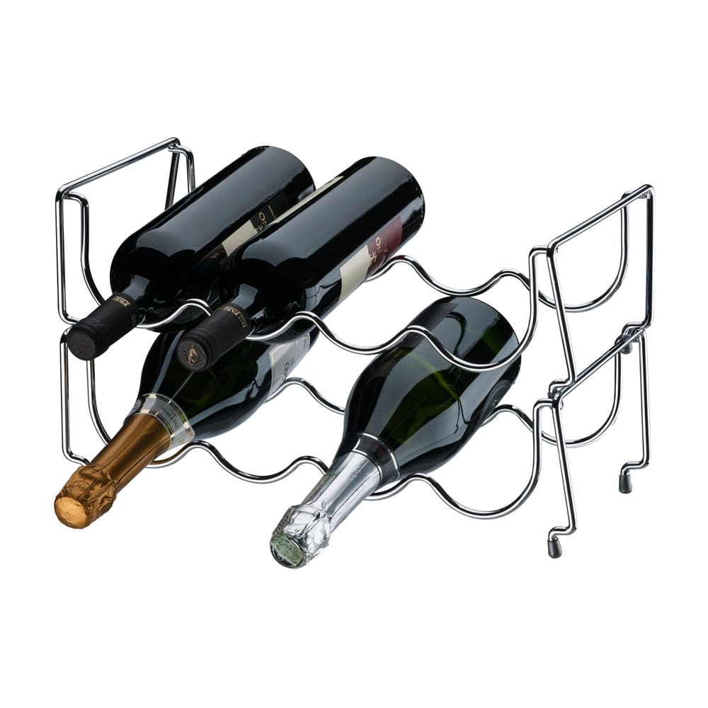 Mini Adega Empilhável Cromada Dupla 8 Garrafas vinho Future