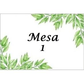 Kit Com Número Para Mesa - Verde 10 X 6,5 Cm - 24 Placas