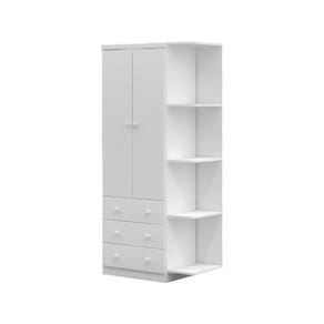Guarda Roupa Infantil 2 Portas E Prateleira Smim Móveis Peroba Branco Brilho Branco Brilho