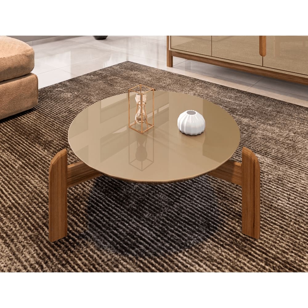 Mesa De Centro Lizz Off White/Cedro