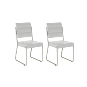 Cadeira Sala De Jantar 1736 Aço Kit 2 Uni Branco/prata - Carraro