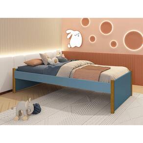Cama Evolutiva 2 em 1 Ravi com Pés em Madeira - Azul Fosco