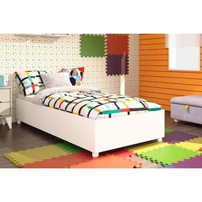 Cama Solteiro Mônaco Branco-neve - Tcil Móveis