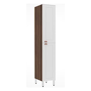 Paneleiro 40 Cm Raso 2 Portas Safira Luciane Móveis Nogueira Dourado-branco Pet