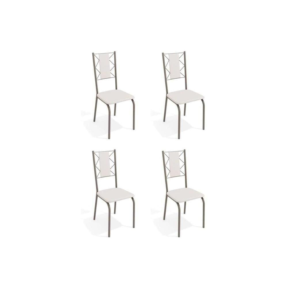 Cadeira Sala De Jantar Lisboa 4c076 Aço Kit 4 Uni Niquel-branco 106 - Kappesberg