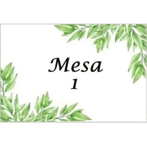 Kit Com Número Para Mesa - Verde 10 X 6,5 Cm - 24 Placas