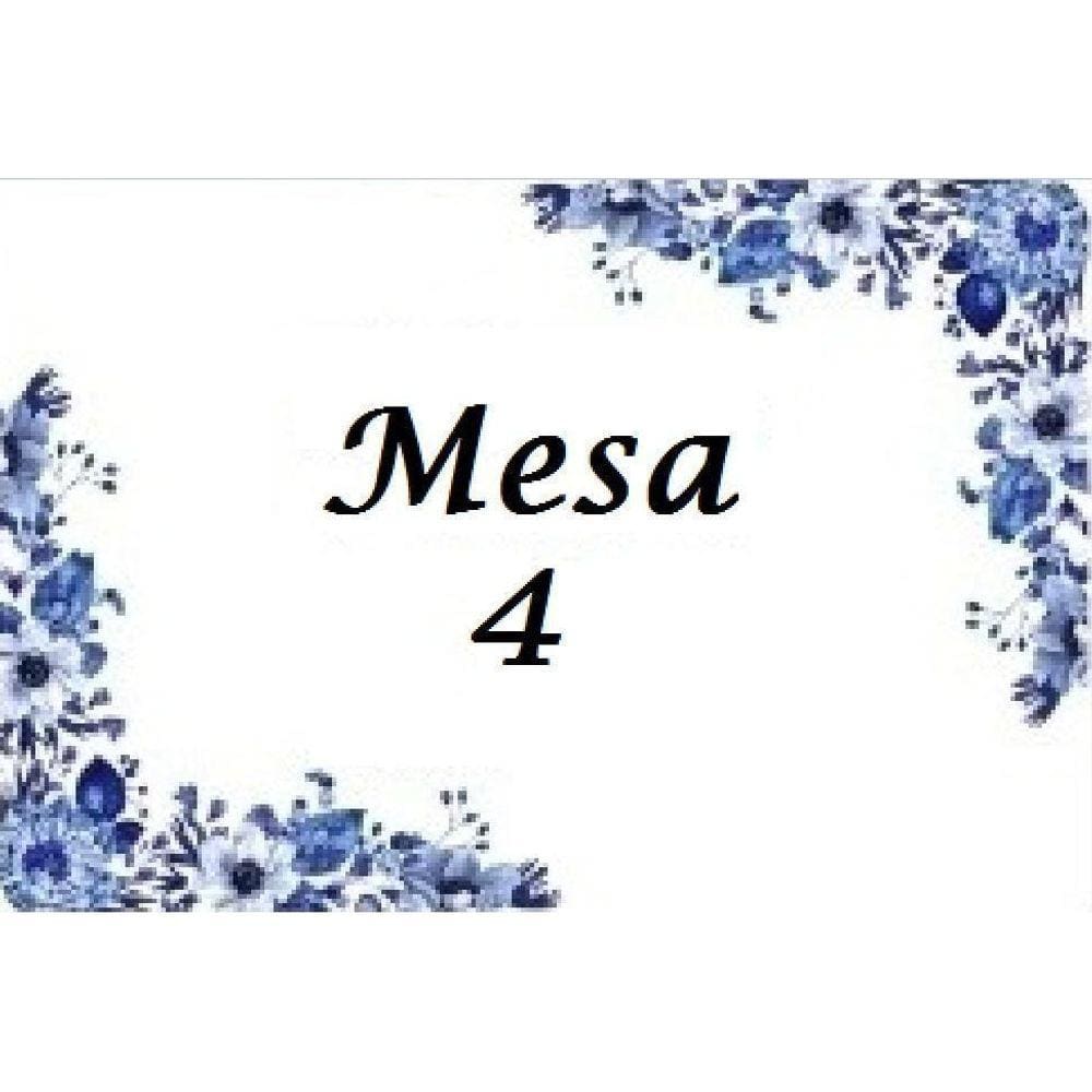 24 Placas Numeradas Para Mesa - Azul