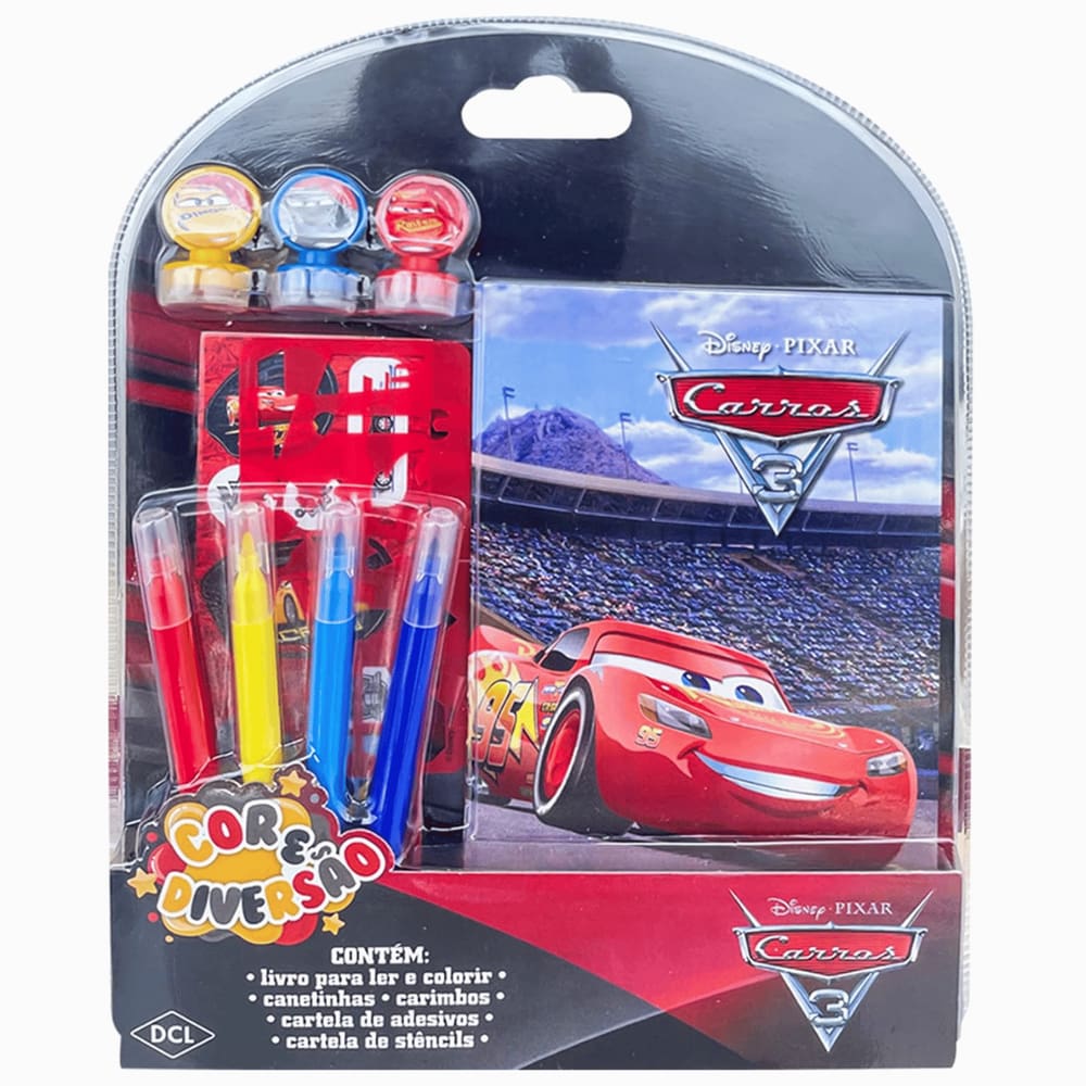 Livro De Colorir Infantil Cor e Diversão: Carros 3