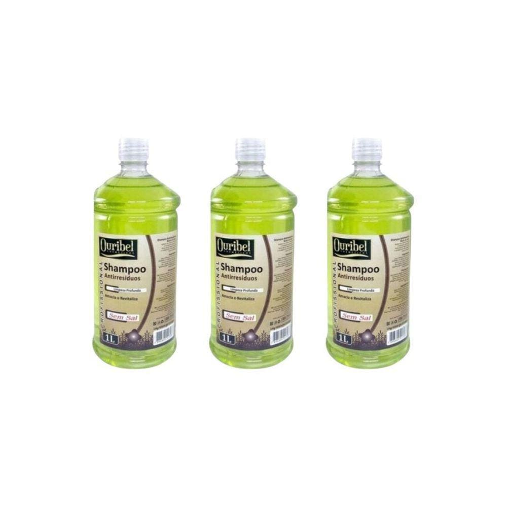 Shampoo Ouribel 1000Ml Antiresiduos - Kit C/3Un