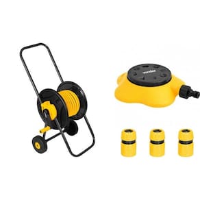 Suporte Enrolador c/ rodas + Mangueira 30m + Aspersor Vonder