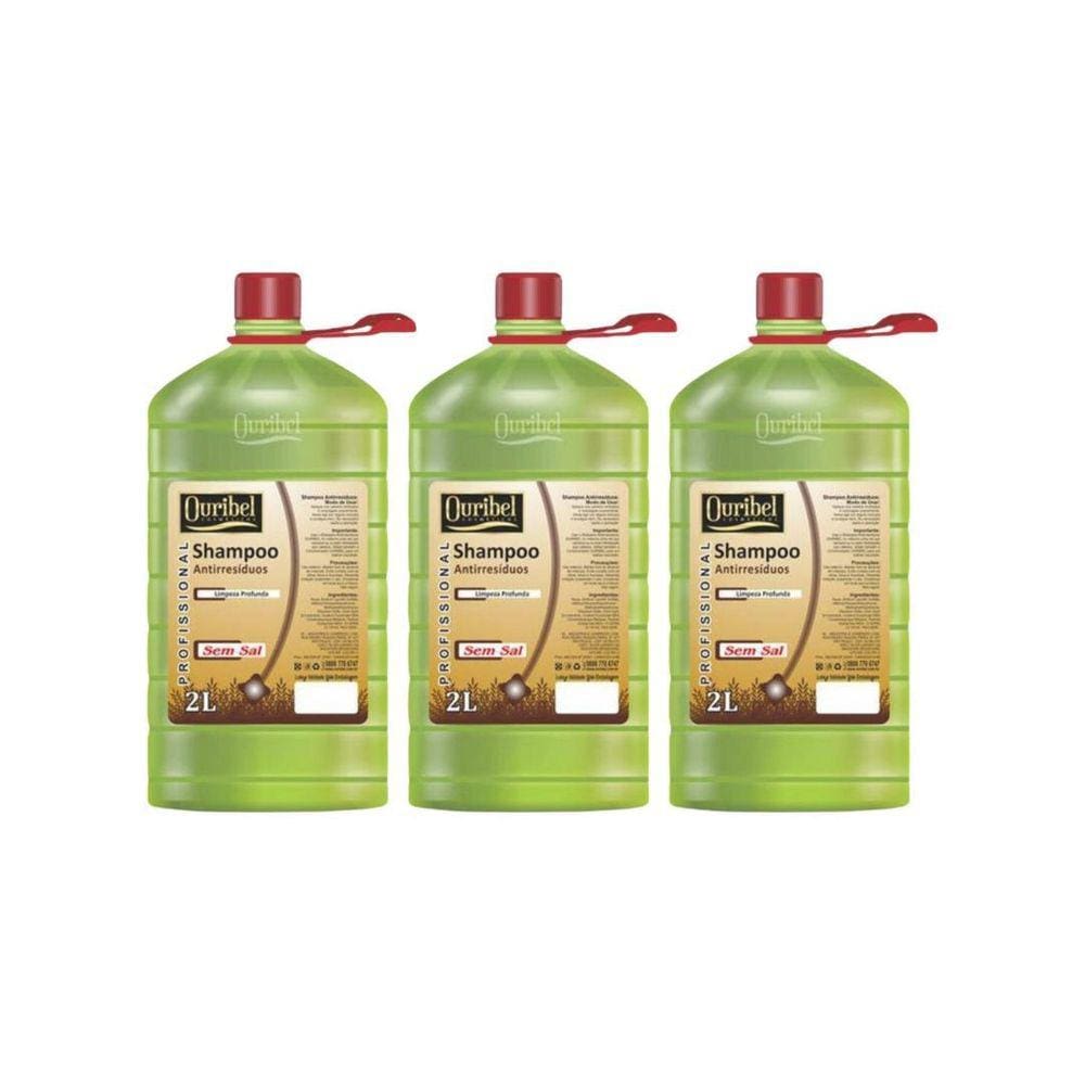 Shampoo Ouribel 2000Ml Antiresiduos - Kit C/3Un