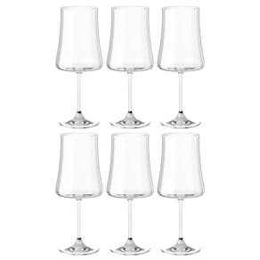 Taças de Vinho e Água Cristal 460ml Com Titânio Pleasure 6 peças - Haus Concept 56413/101-6