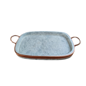 Grelha retangular em pedra sabão para churrasqueira de 40 cm x 23 cm