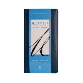 Biblia De Estudo Macarthur, Nvi, Couro Soft, Azul, Leitura Perfeita