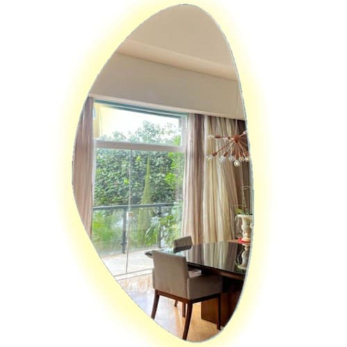 imagem-Espelho Orgânico Grande 95cm Decorativo C/ Led Branco Quente - Único