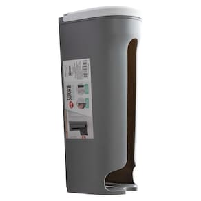 Porta Sacola De Parede Puxa Saco Dispenser Organizador Cinza