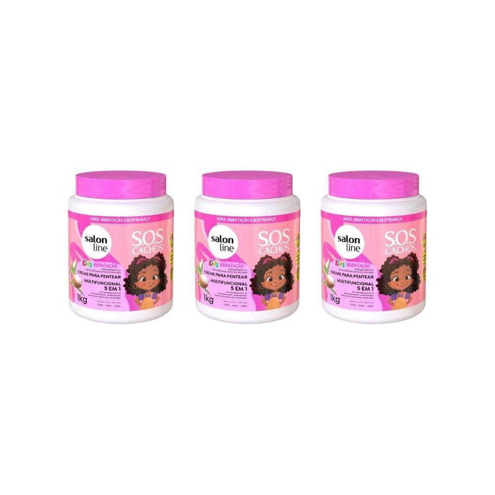 Creme Pentear Salon Line 1Kg Cachos 5Em1 Hidrata Kids-3Un