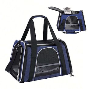 Bolsa Transporte Gato Cachorro Cao Pet Animal de Estimaçao Faixa Refletiva Passeio Viagem Onibus Aviao Carro