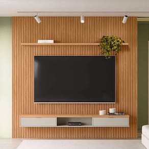 painel para tv até 75 polegadas anne 2 pt nature e off white 260 cm