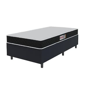 Cama Box Colchão Solteiro Espuma D20 Malibu 88x188x50cm Preto / Branco Hellen Preto