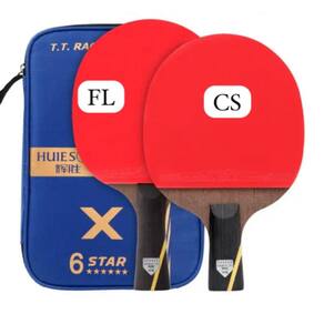 Raquete de Tênis de Mesa Profissional Huieson 6 Estrelas Caixa Azul FL/CS + 3 bolas