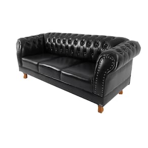 2 Sofás Chesterfield Capitone Duque Corano Preto 1,80