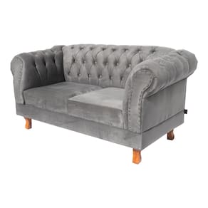 1 Namoradeira + 2 Poltronas Duque Suede Cinza