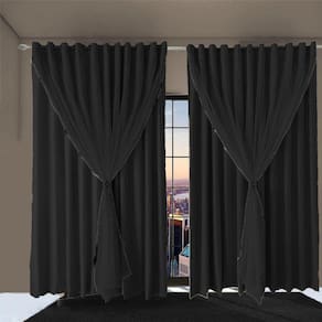 Cortina Blackout Tecido Ana 4,30 X 2,40 Corta Luz Preto