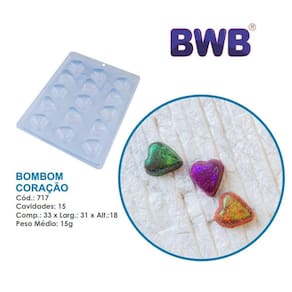 Forma de coração bombom pascoa liso 15g bwb simples 717 Tradicional Chocolate